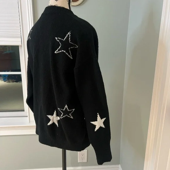 Aqua Wool Blend Black & White Stars Cardigan | Size XS | Great Condition - Picture 4 of 11